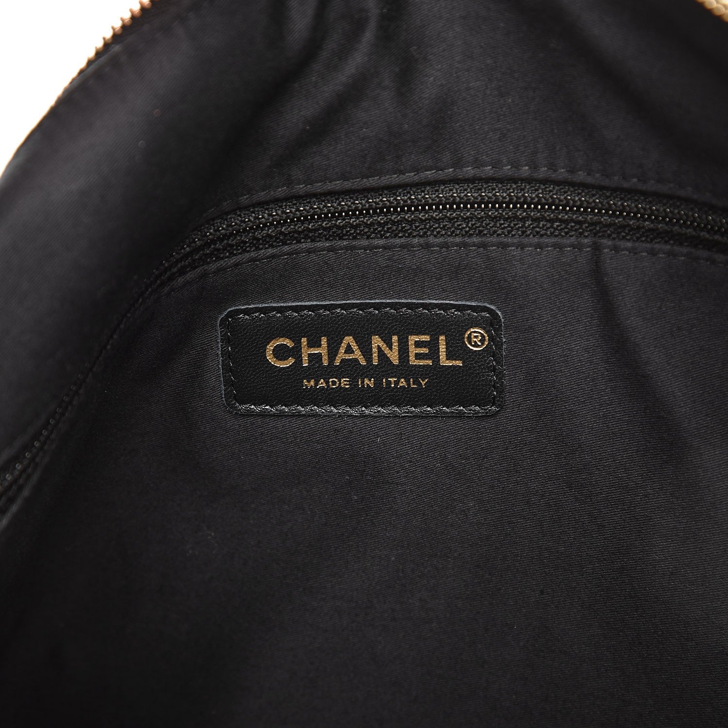 Chanel Lambskin Large Girl Bag Black Beige 6 of 7