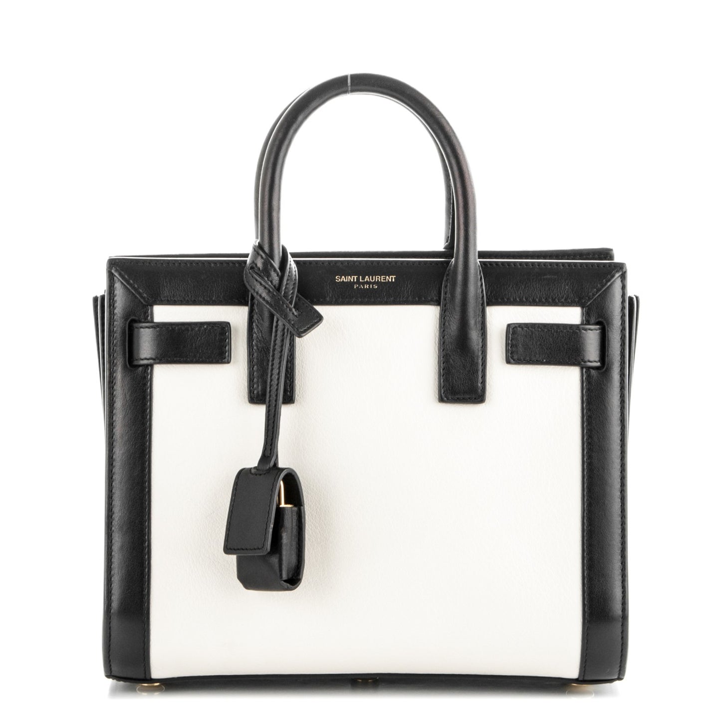 Calfskin Bi-Color Nano Sac De Jour Porcellana Black