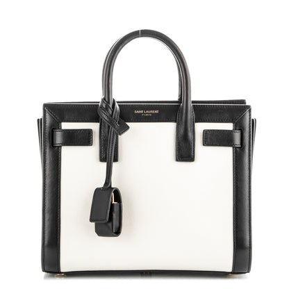 Saint Laurent Calfskin Bi-Color Nano Sac De Jour Porcellana Black 1 of 5