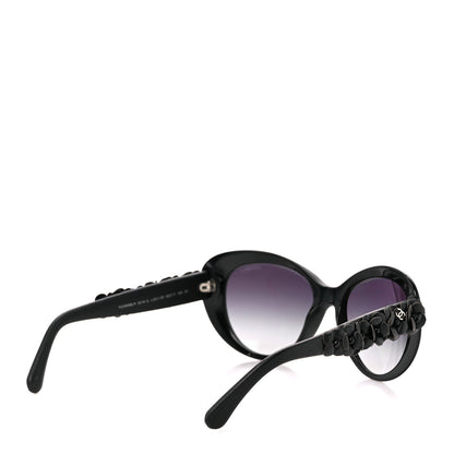 Chanel Lambskin Camellia CC 5318-Q Sunglasses Black 5 of 9