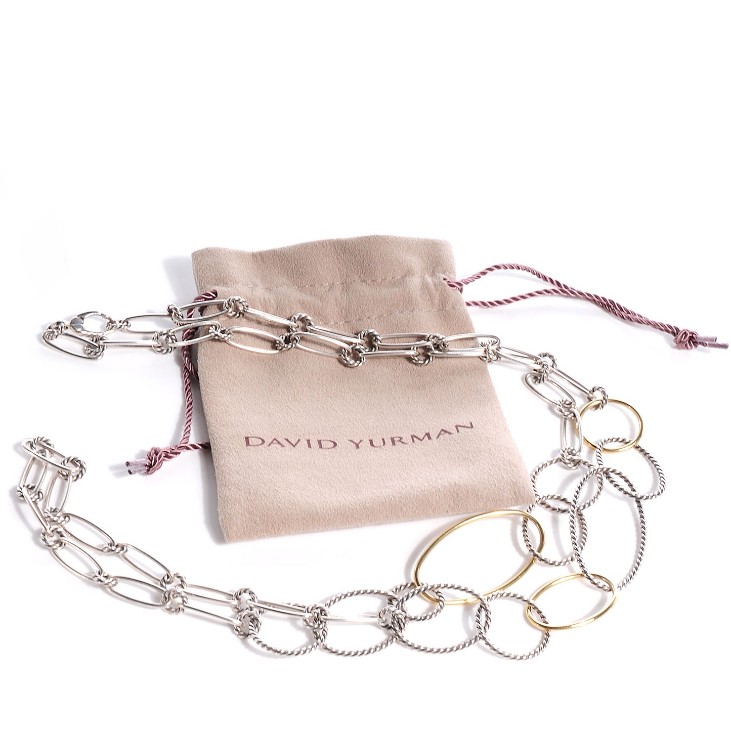 Sterling Silver 18k Gold Mobile Link Necklace