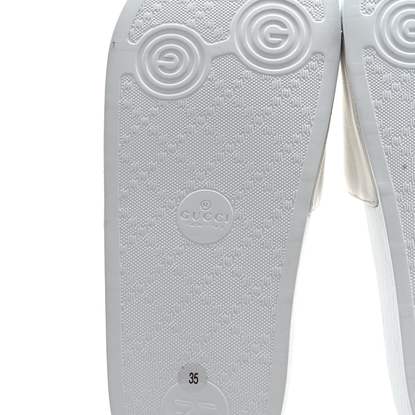 Nappa Interlocking G Cat Womens Pursuit Slide Sandals 35 Great White