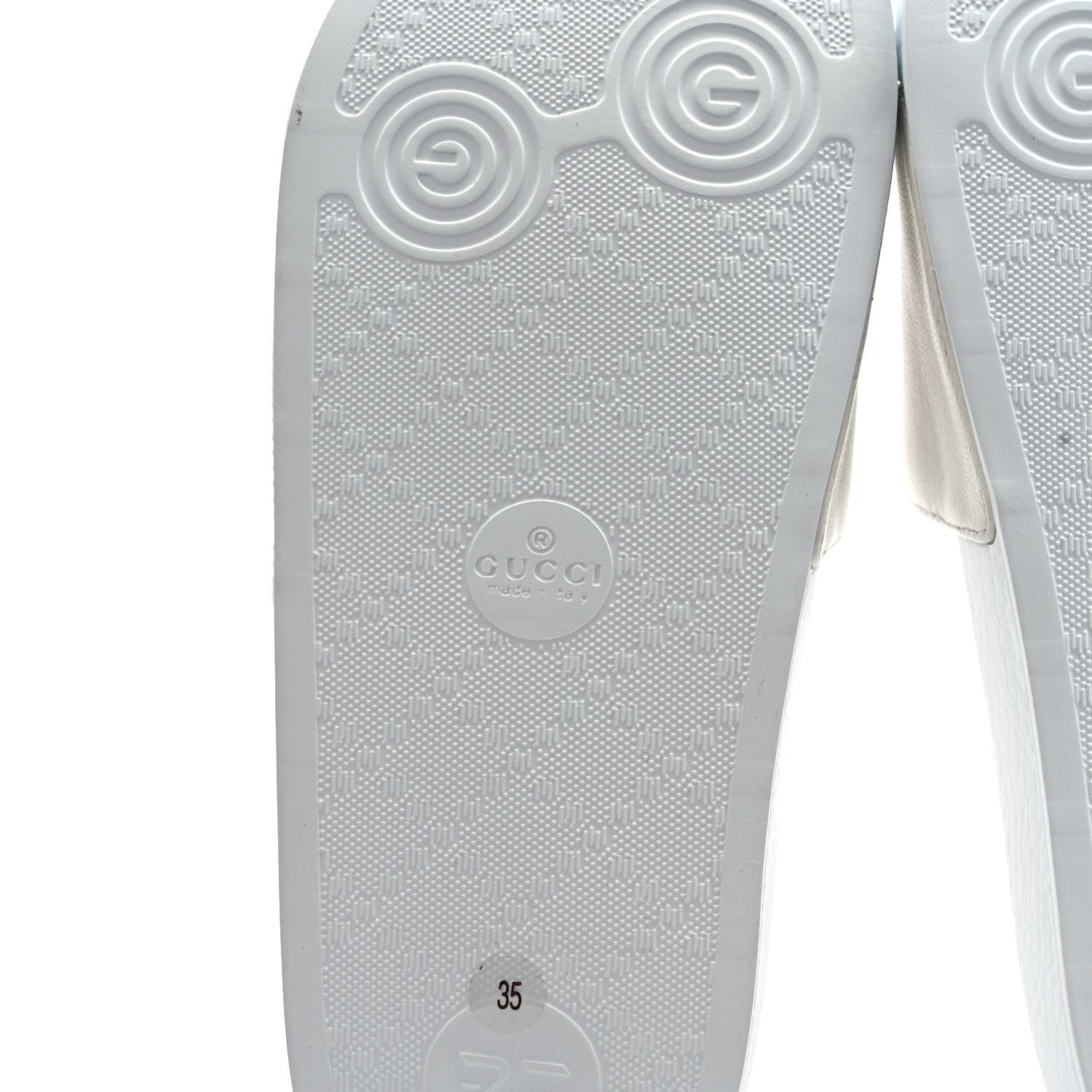 Gucci Nappa Interlocking G Cat Womens Pursuit Slide Sandals 35 Great White 6 of 7