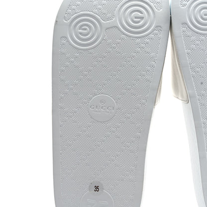 Gucci Nappa Interlocking G Cat Womens Pursuit Slide Sandals 35 Great White 6 of 7