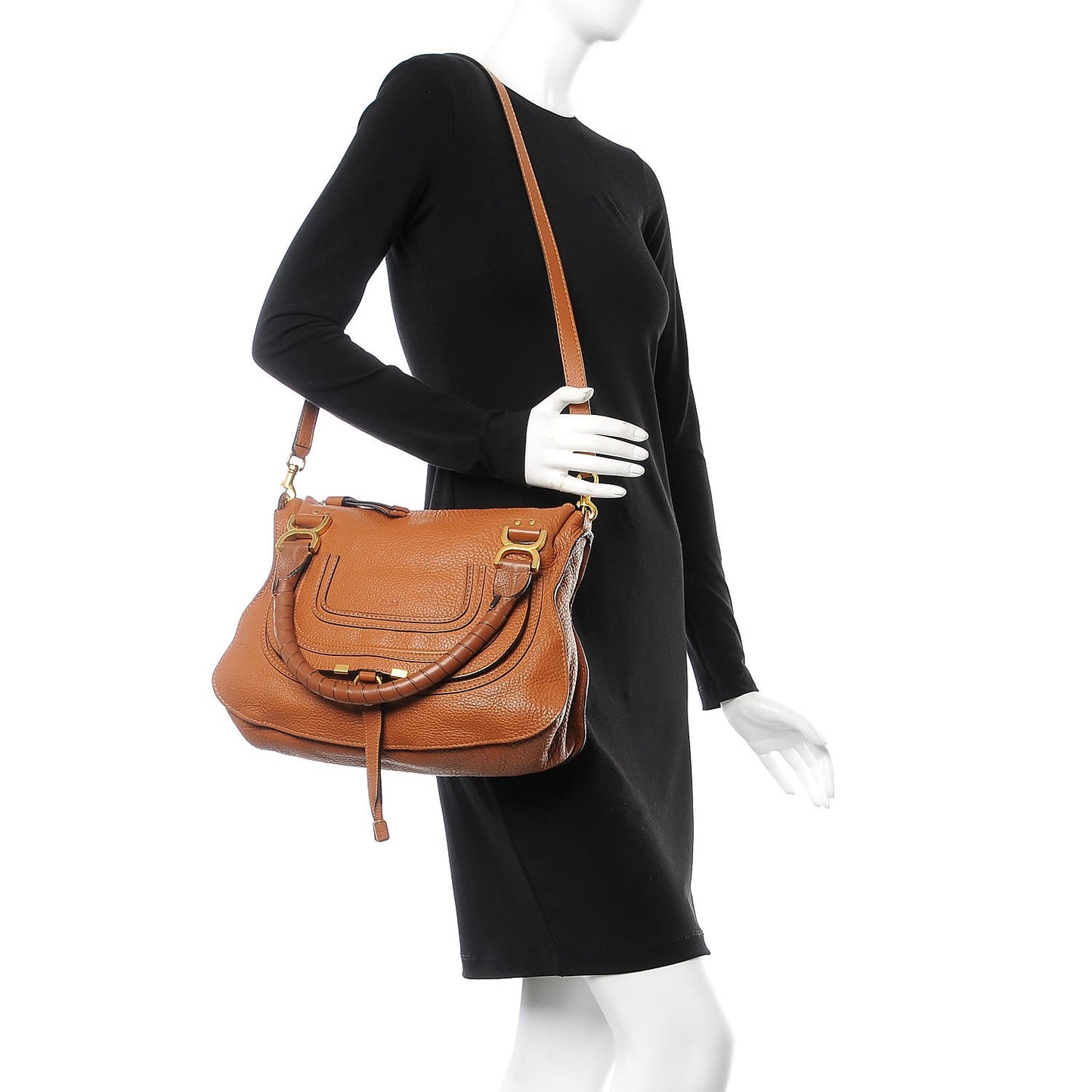 Calfskin Medium Marcie Satchel Tan