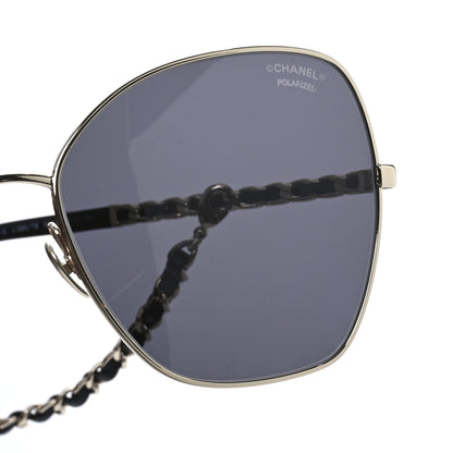 Chanel Metal Square Frame Chain Sunglasses 4274-Q Gold Black 8 of 9