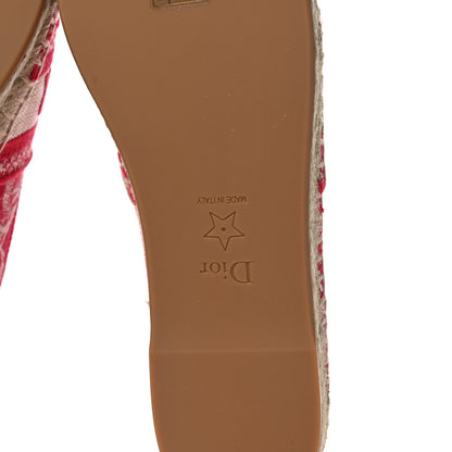 Christian Dior Embroidered Toile De Jouy Granville Espadrille 35 Raspberry 6 of 9