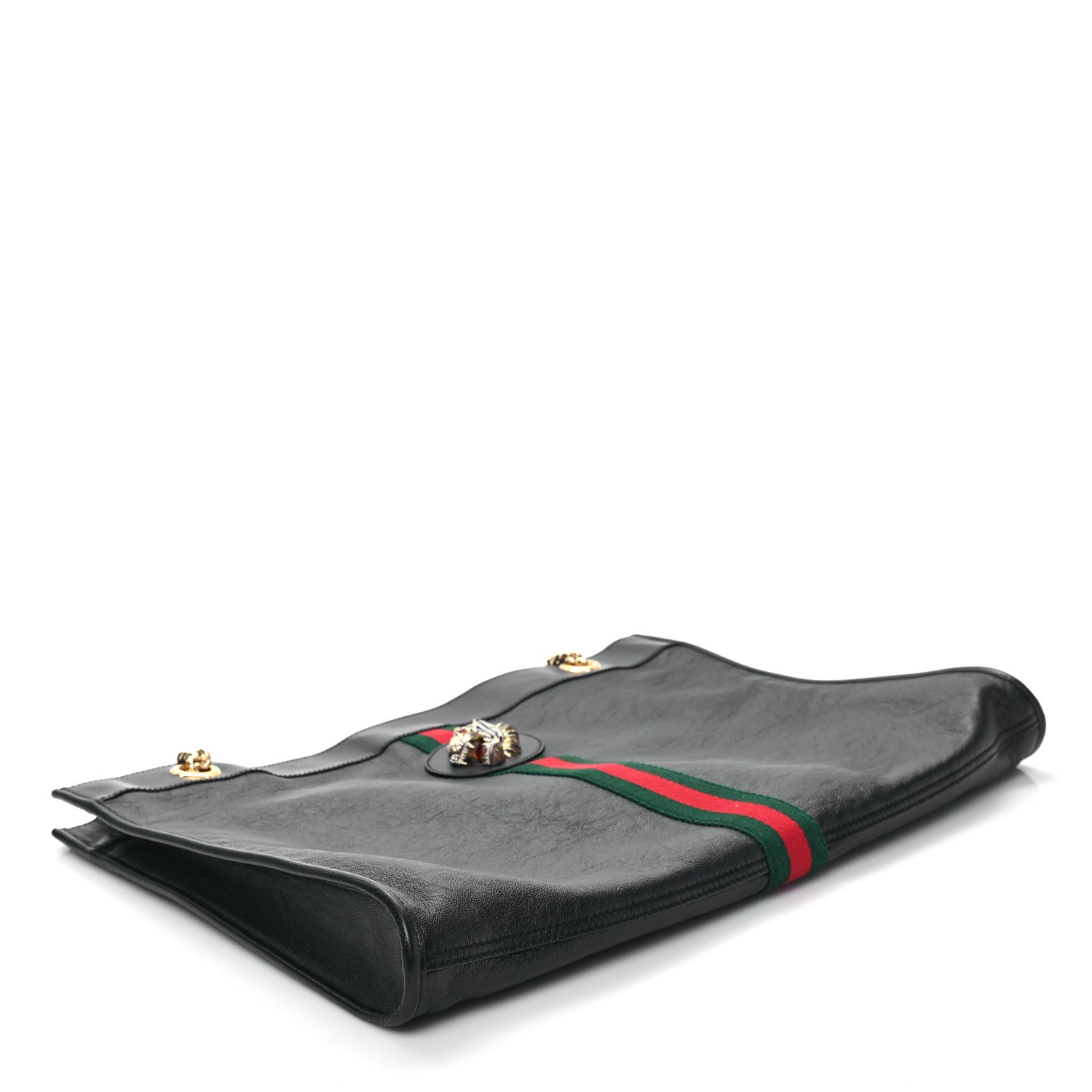 Gucci Calfskin Maxi Rajah Chain Tote Black 5 of 14