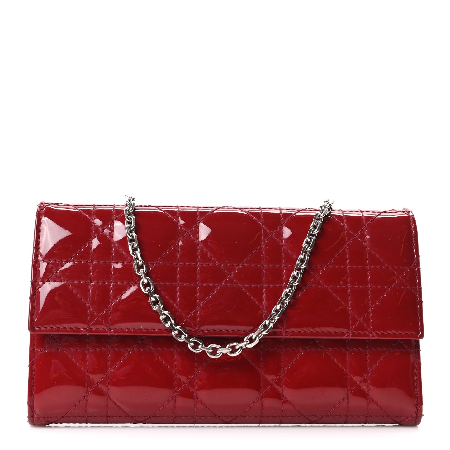 Patent Cannage Rendez-vous Chain Wallet Red