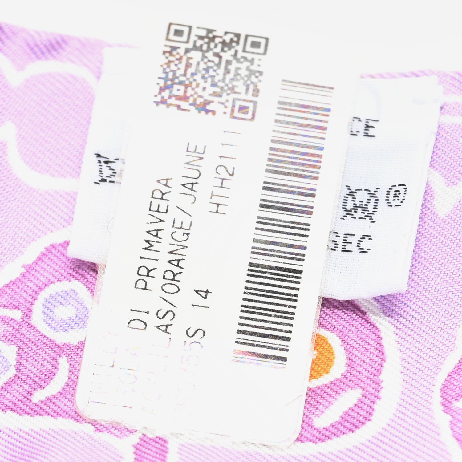 Hermes Silk Isola Di Primavera Twilly Lilas Orange Jaune 4 of 4