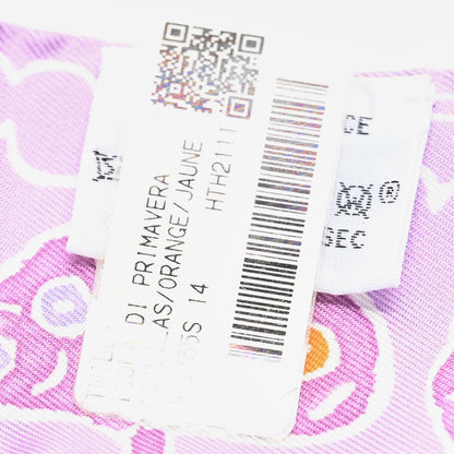 Hermes Silk Isola Di Primavera Twilly Lilas Orange Jaune 4 of 4