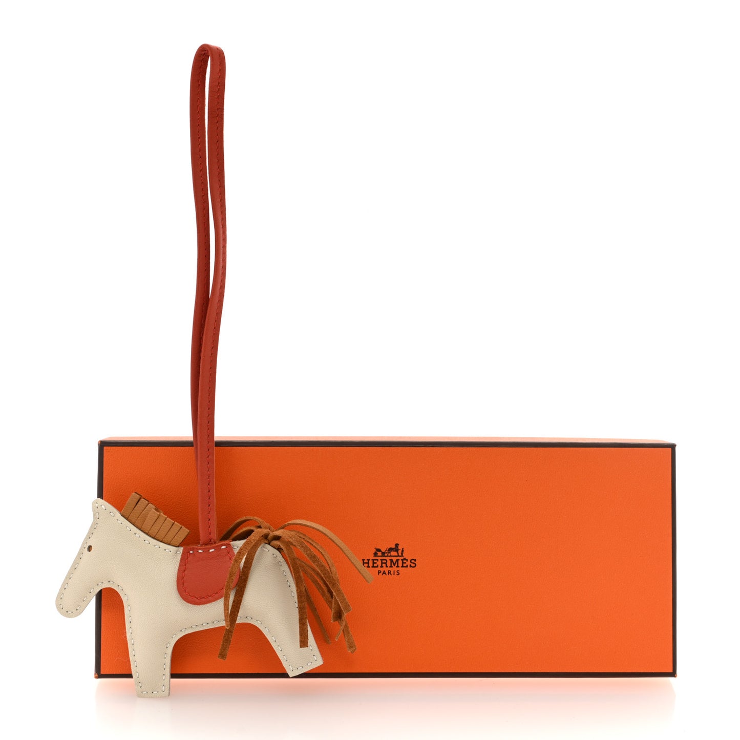 Milo Lambskin Grigri Rodeo Horse Bag Charm PM Craie Sesame Cornaline
