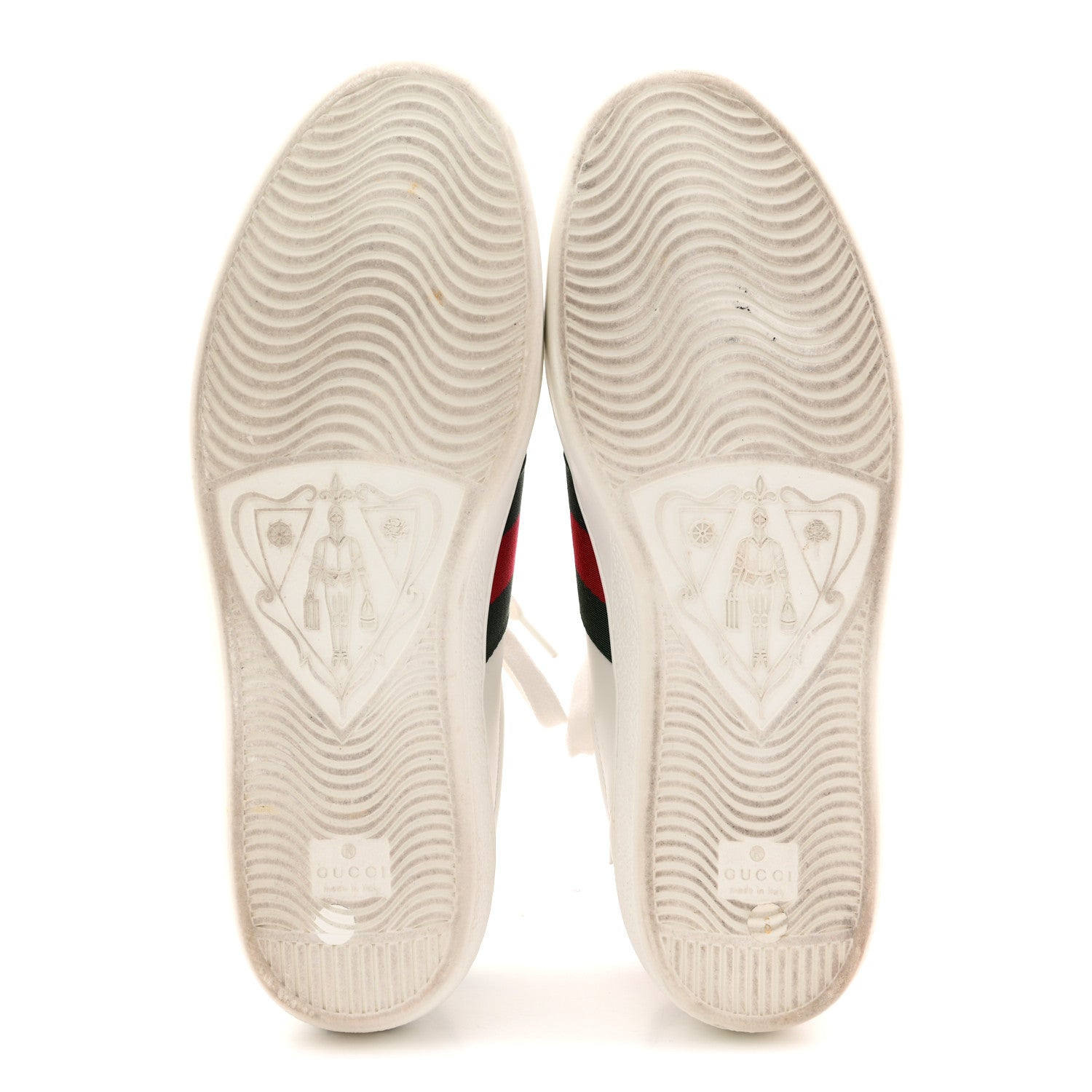Gucci Calfskin Crocodile Web Mens Ace Sneakers 8 White Green 7 of 13