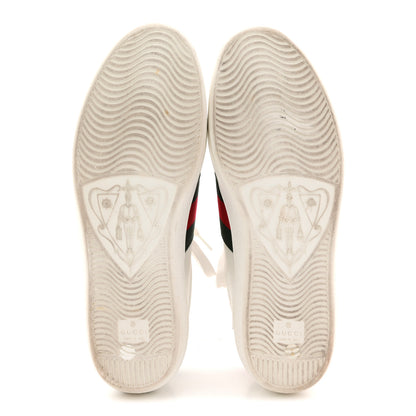 Gucci Calfskin Crocodile Web Mens Ace Sneakers 8 White Green 7 of 13