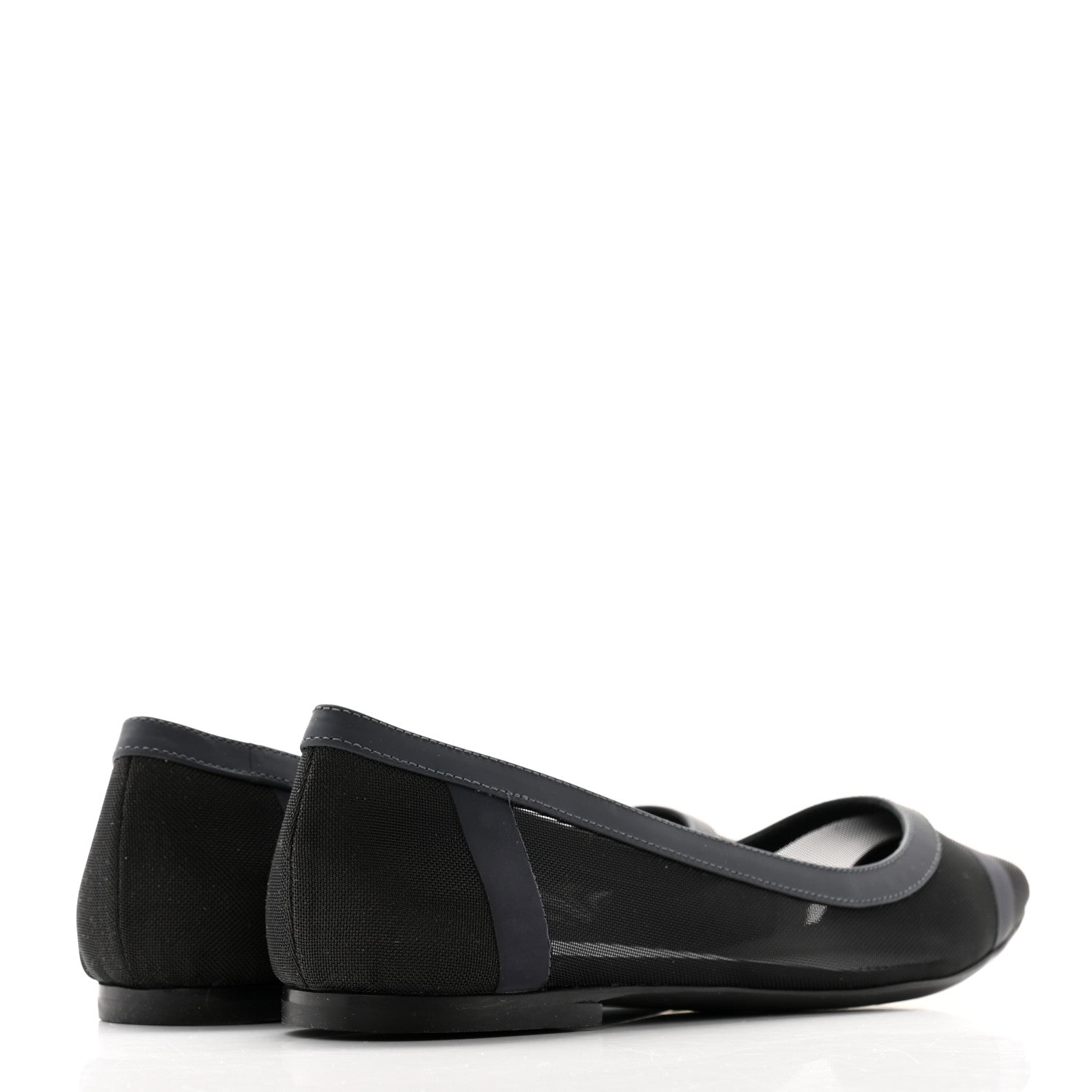 Fendi Mesh Skimmer Ballerina Flats 36 Navy Black 4 of 8