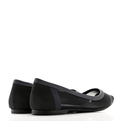 Fendi Mesh Skimmer Ballerina Flats 36 Navy Black 4 of 8