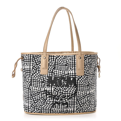 MCM Metallic Visetos Medium Liz Reversible Shopper Tote Gold 3 of 14