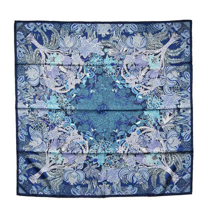 Hermes Silk Maitres de la Foret Scarf 90 Marine Lavande Turquoise 1 of 5