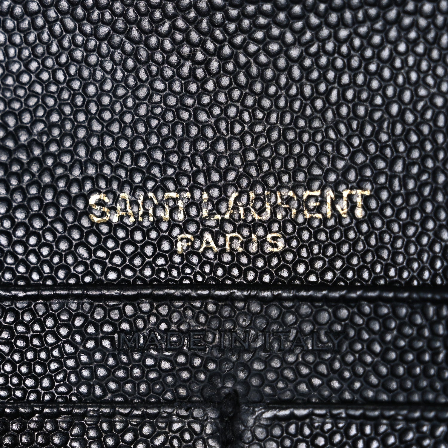 Saint Laurent Grain De Poudre Matelasse Chevron Monogram Flap Wallet Black 6 of 8