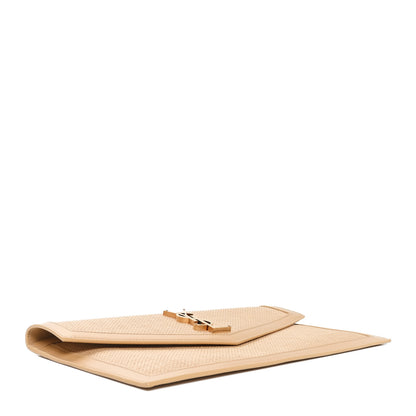 Saint Laurent Micro Raffia Uptown Pouch Natural Hay Blush 4 of 8