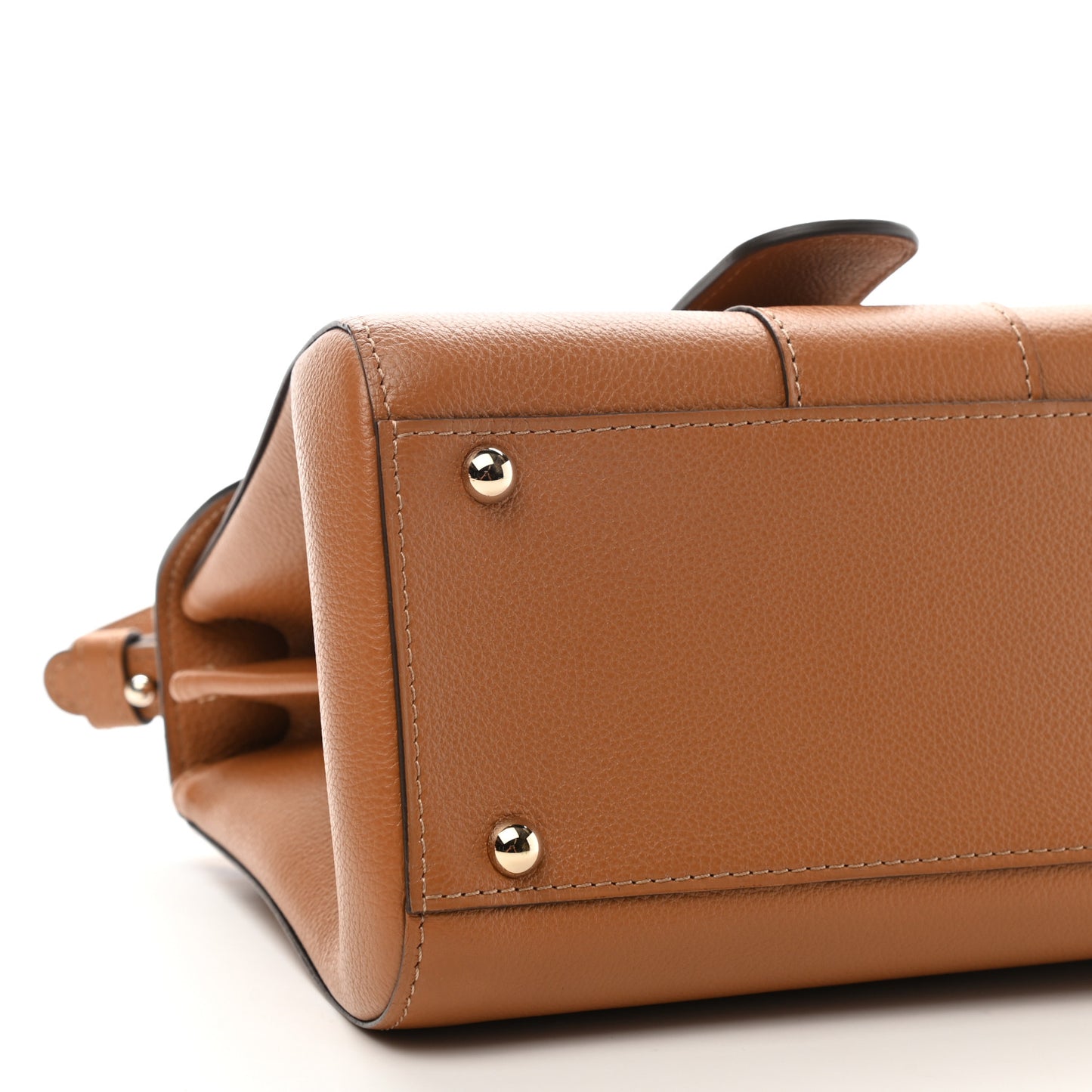 Grained Calfskin Mini Brillant Satchel Natural