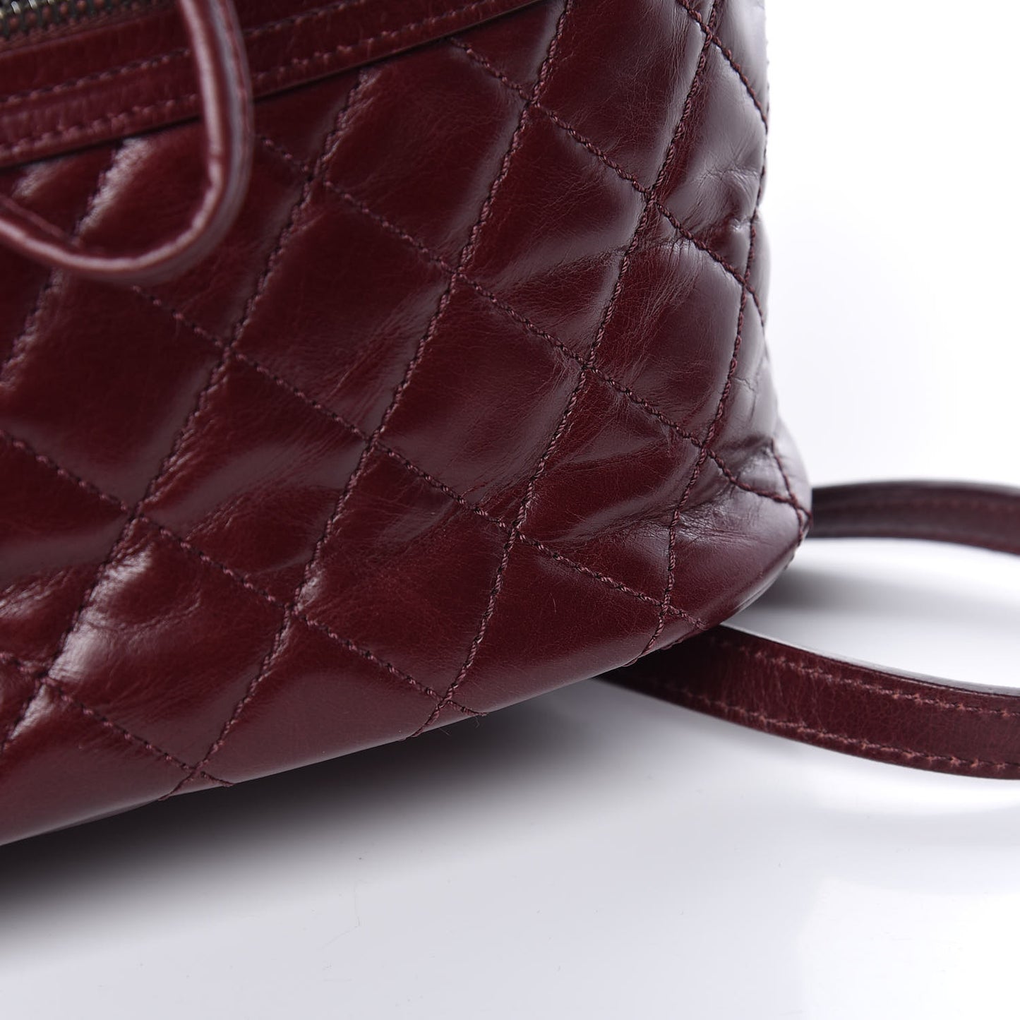 Glazed Calfskin Quilted Small Salzburg Backpack Burgundy