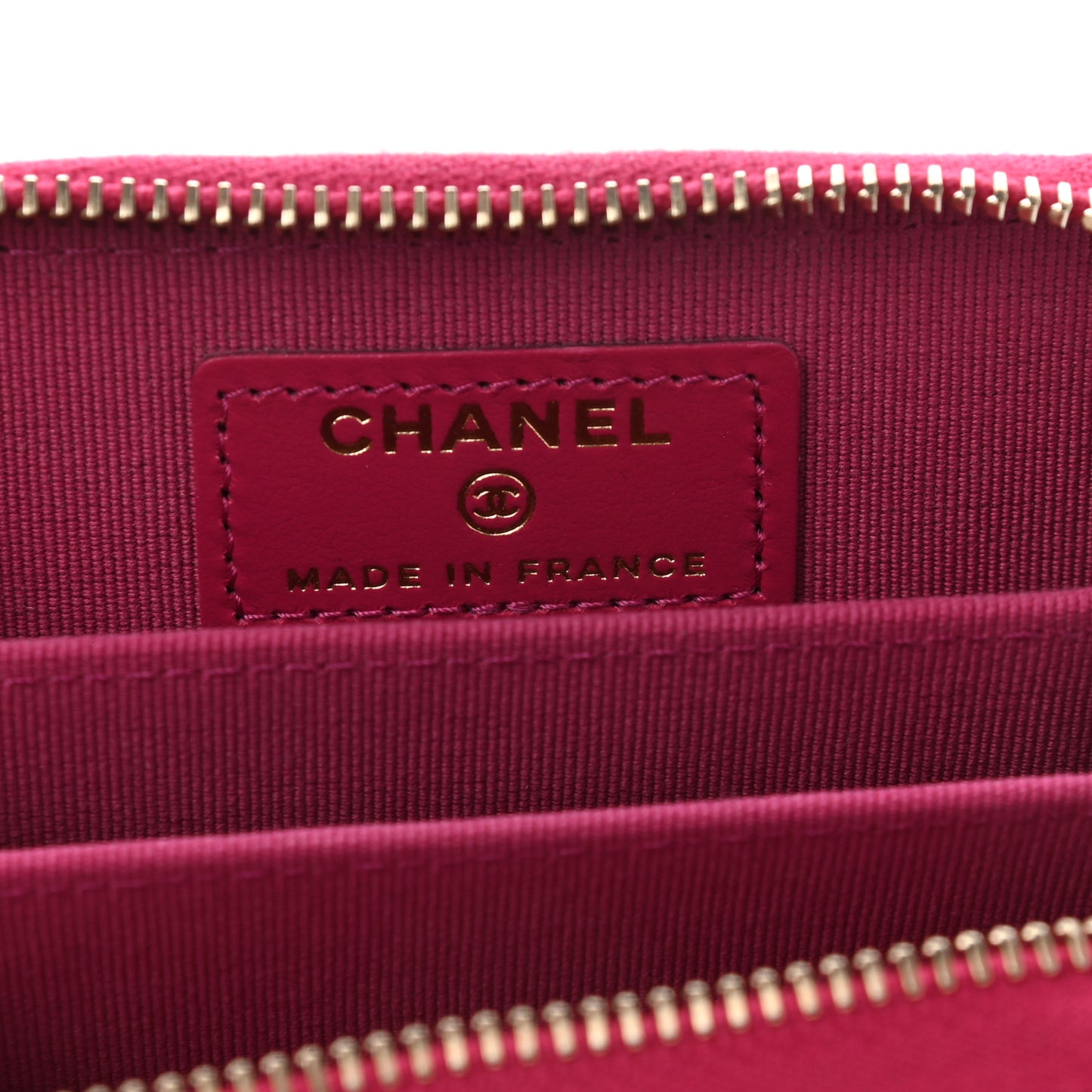 Caviar Quilted Zip Coin Purse Fuchsia