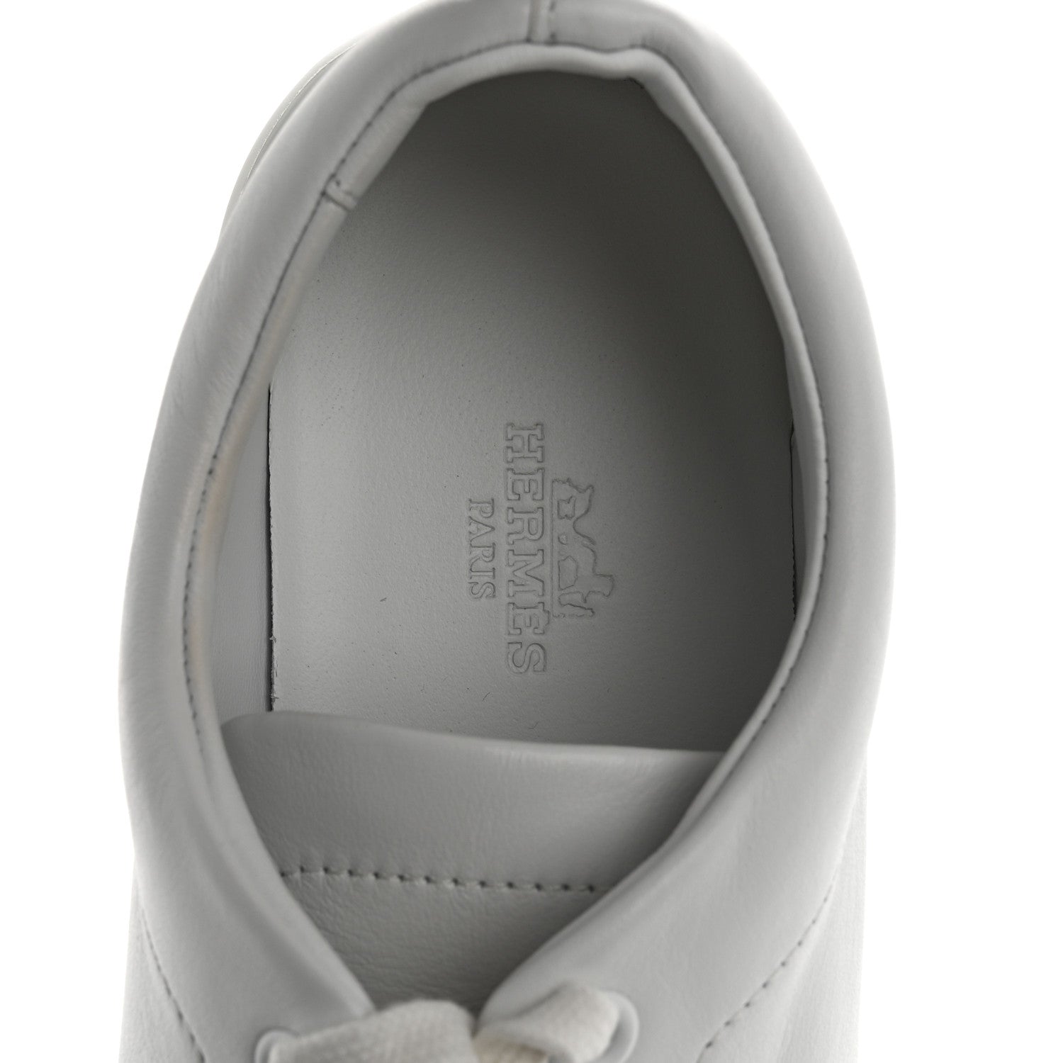 Hermes Calfskin Womens Happy Sneakers 37 White 7 of 12