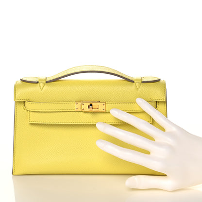 Hermes Epsom Kelly Pochette Clutch Soufre 2 of 10
