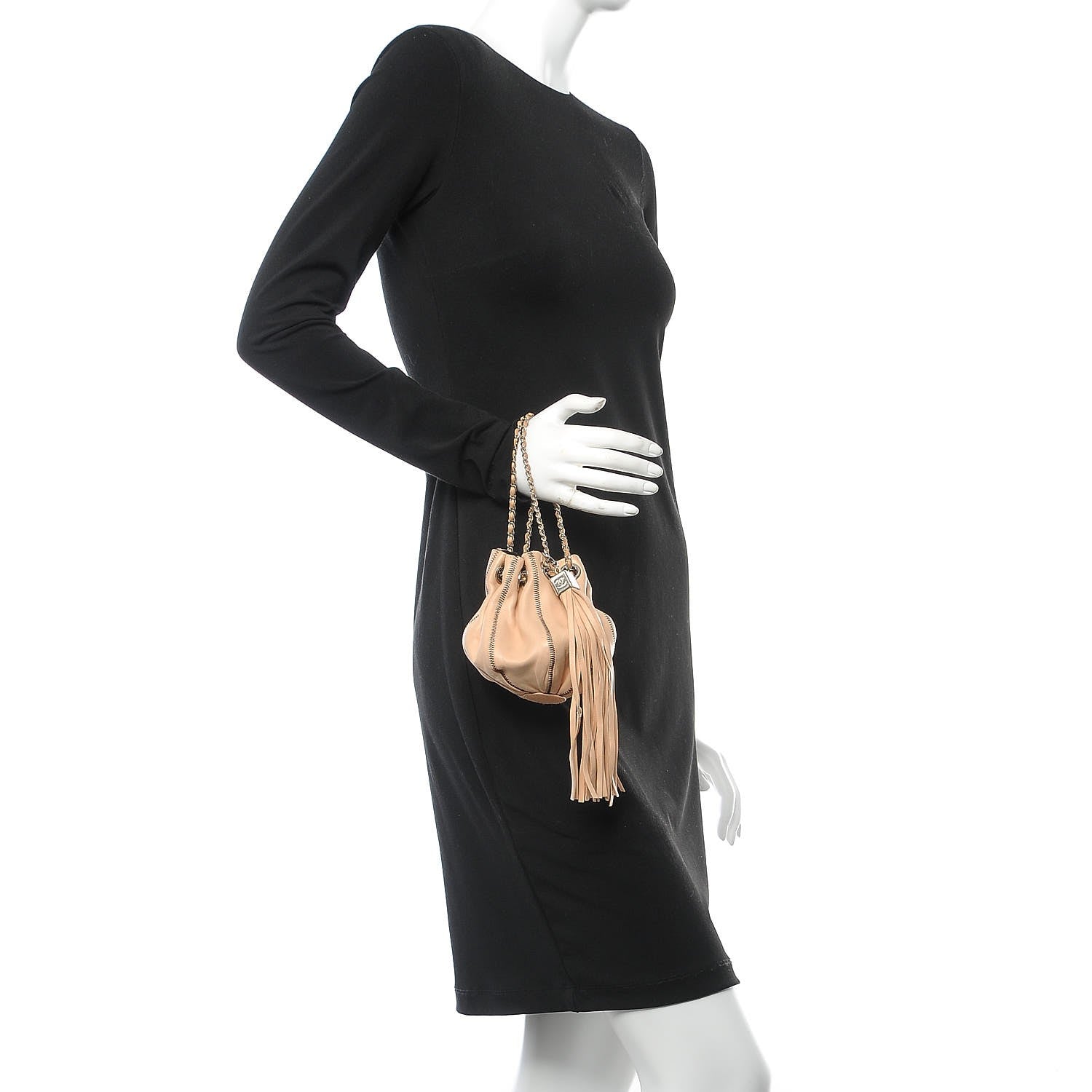Chanel Lambskin Satin Reversible Mini Sac Cordon Light Pink 2 of 11