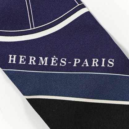 Hermes Silk Springs Springs Twilly Marine Creme Petrole 2 of 6