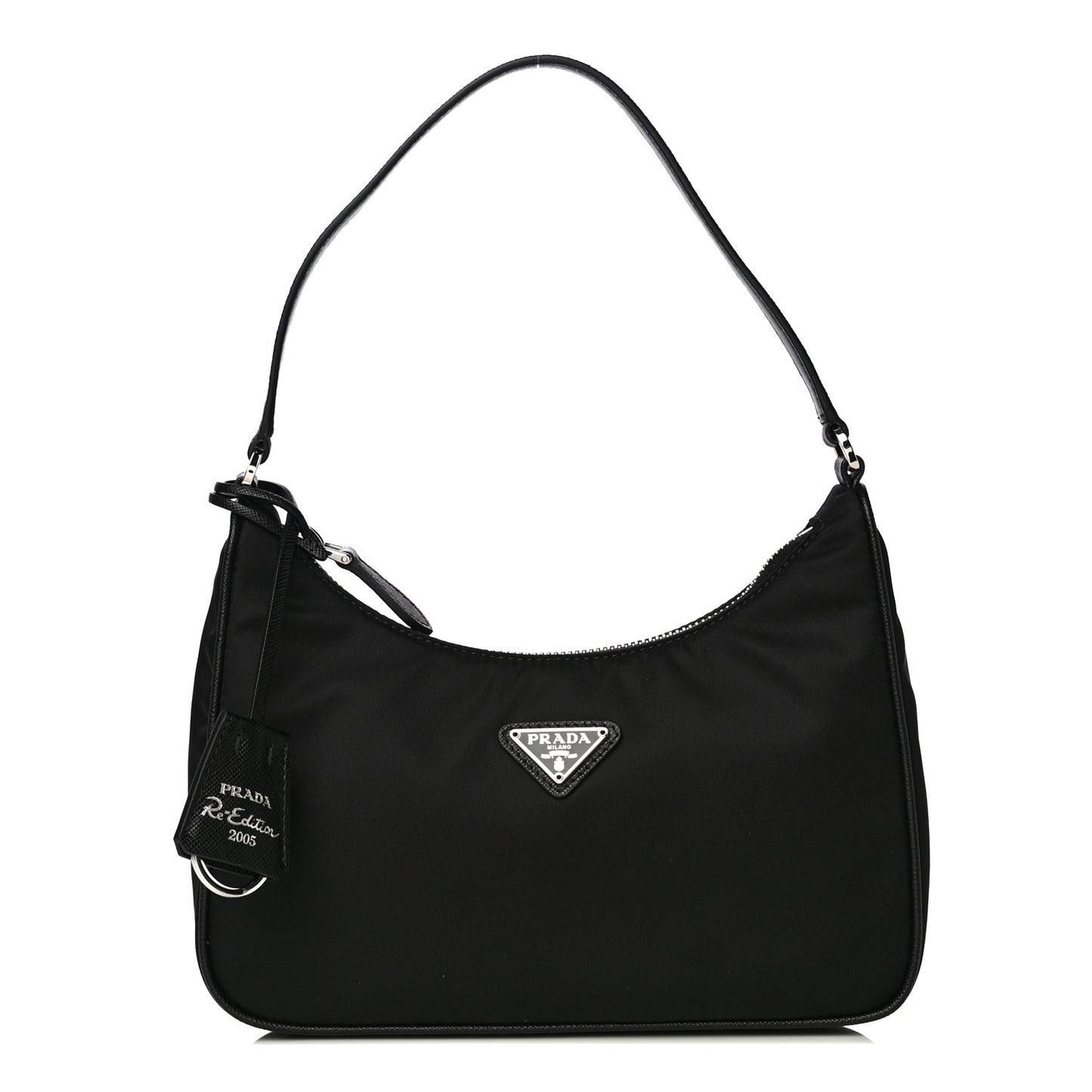 Tessuto Nylon Saffiano Mini Re-Edition 2005 Bag Black