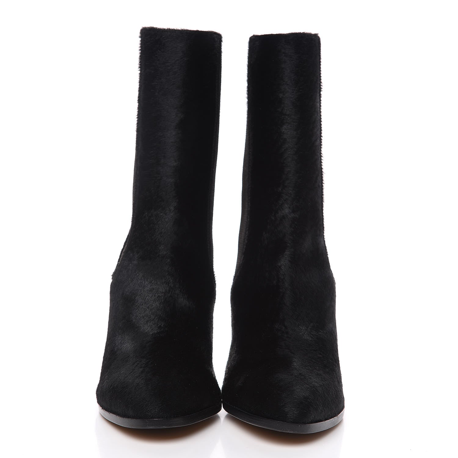 Chanel Pony Hair CC Short Boots 38 Black 2 of 9