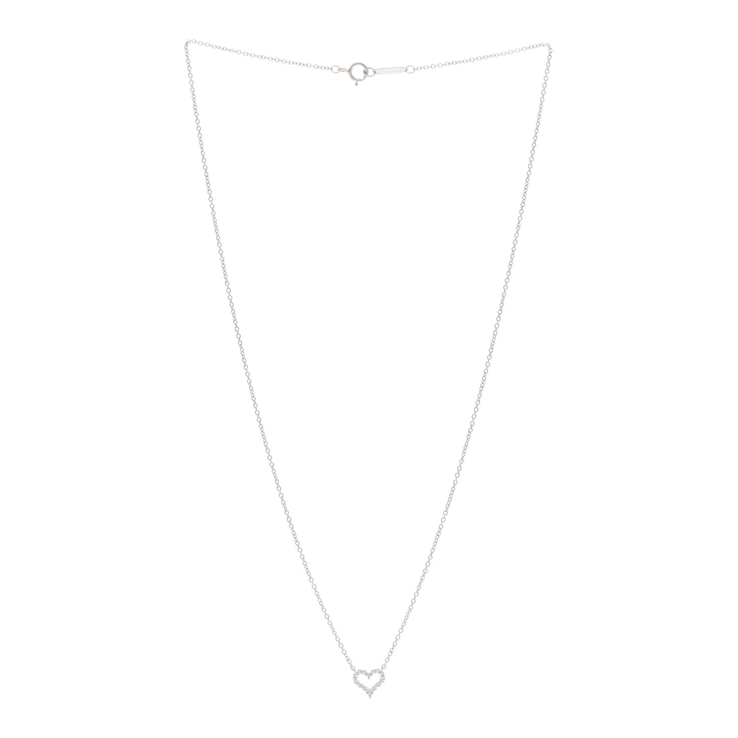 Platinum Diamond Extra Mini Heart Pendant Necklace