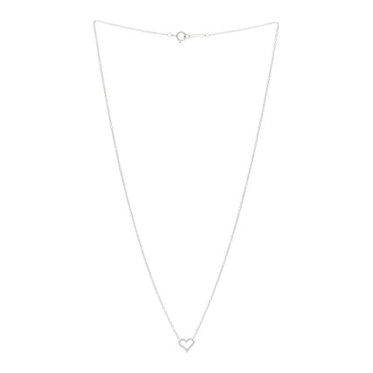 Tiffany Platinum Diamond Extra Mini Heart Pendant Necklace 3 of 5