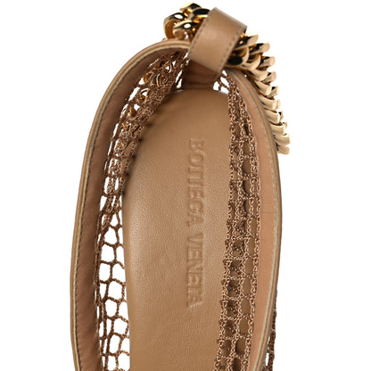 Bottega Veneta Mesh Nappa Chunky Chain Sandals 38 Beige Pony 7 of 8