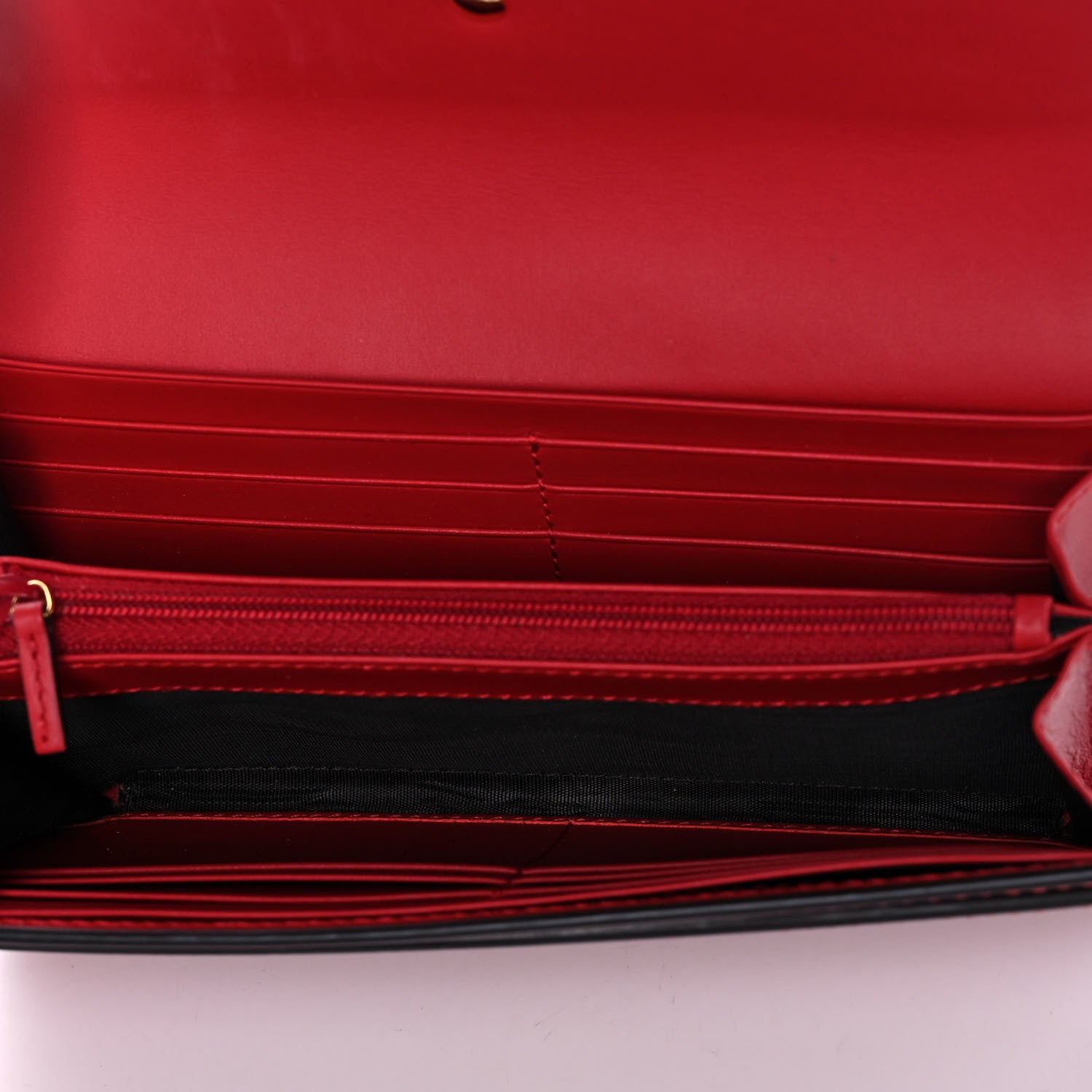 Gucci Calfskin Sylvie Continental Wallet Hibiscus Red 5 of 10