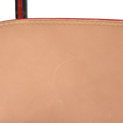 Louis Vuitton Monogram Calf Hair Spikes Iconoclasts Christian Louboutin Tote Red 9 of 14