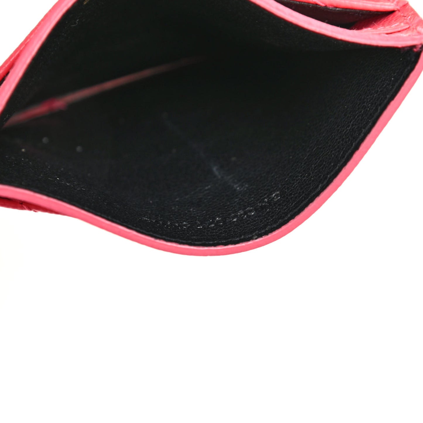 Grain De Poudre Matelasse Chevron Monogram Credit Card Case Pink