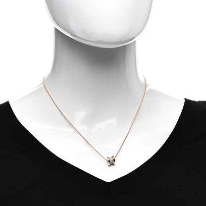 Bulgari 18K Rose Gold Diamond Small B.Zero1 Pave Pendant Necklace 2 of 4
