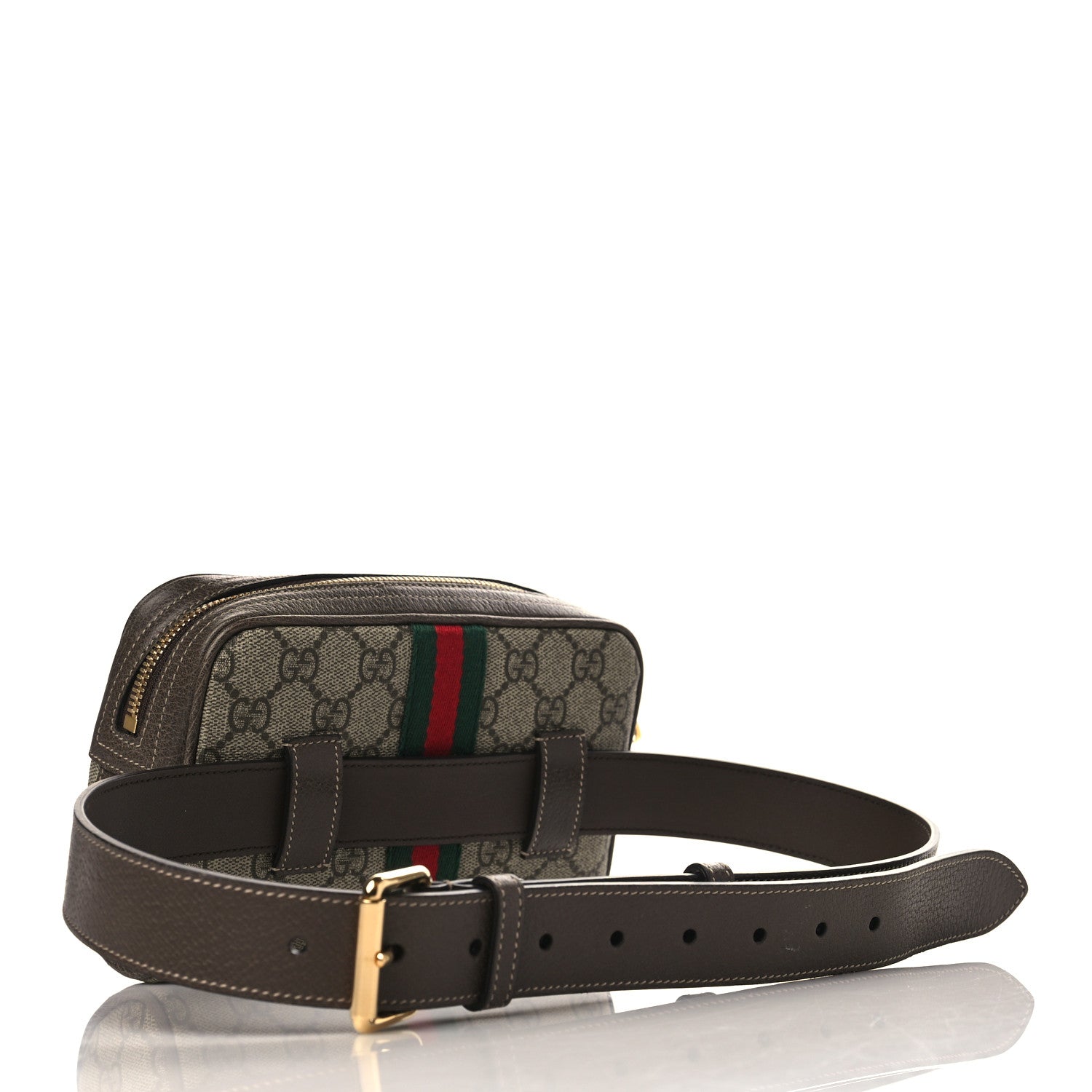 Gucci GG Supreme Monogram Web Small Ophidia Belt Bag 85 34 Dark Brown 3 of 9