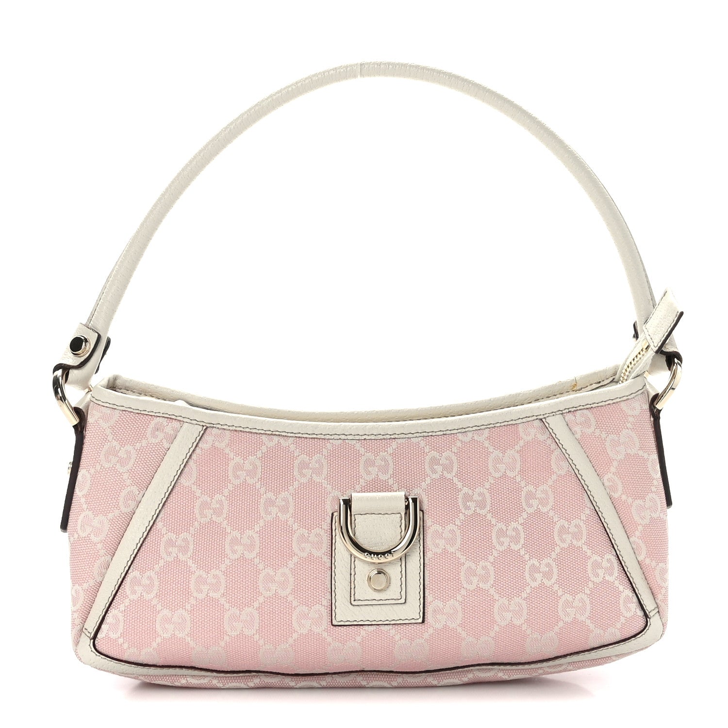 Gucci Monogram D Ring Abbey Pochette Pink White 1 of 10