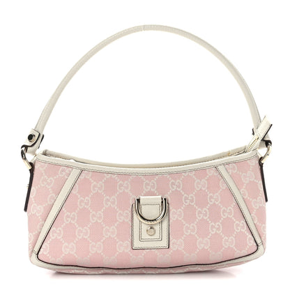 Gucci Monogram D Ring Abbey Pochette Pink White 1 of 10