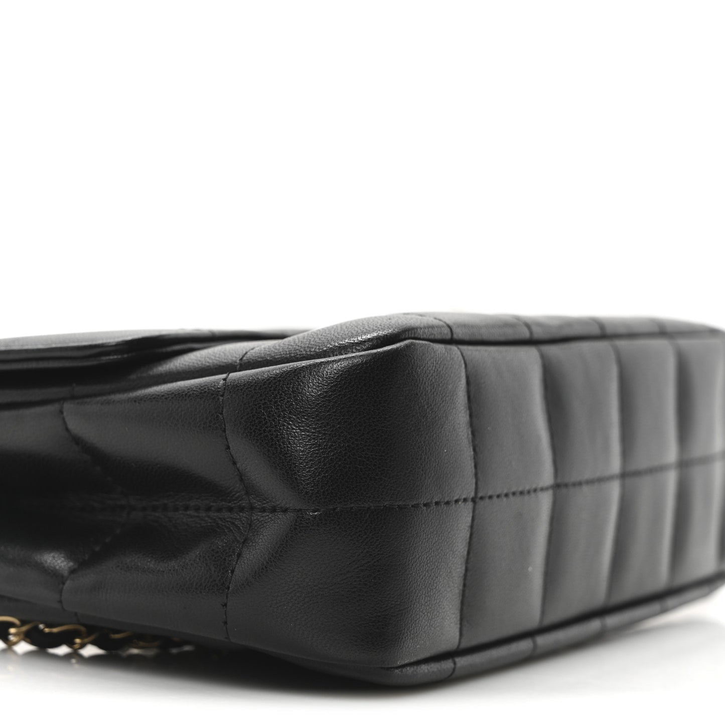 Lambskin Quilted Mini Chocolate Bar Camellia Flap Black