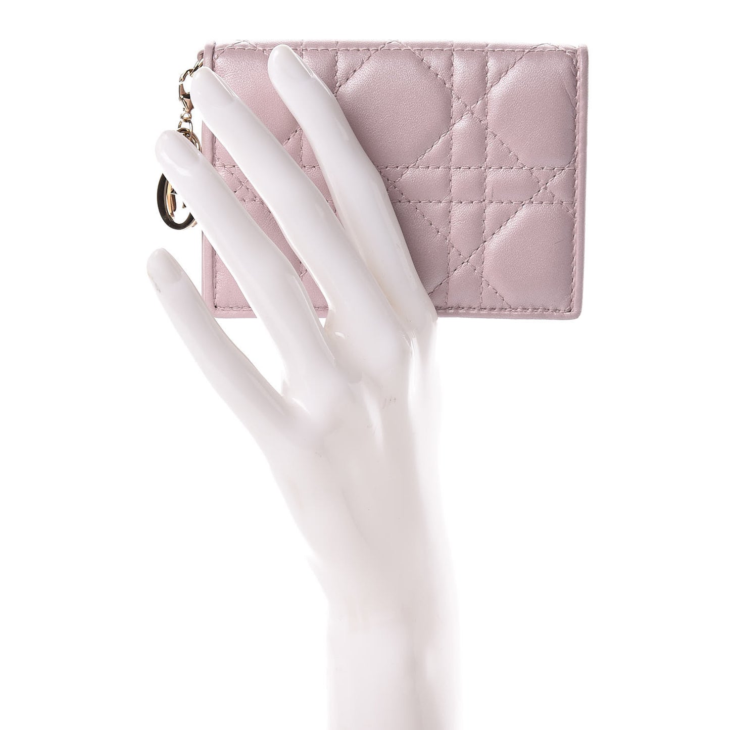 Lambskin Cannage Small Lady Dior Flap Card Holder Lotus