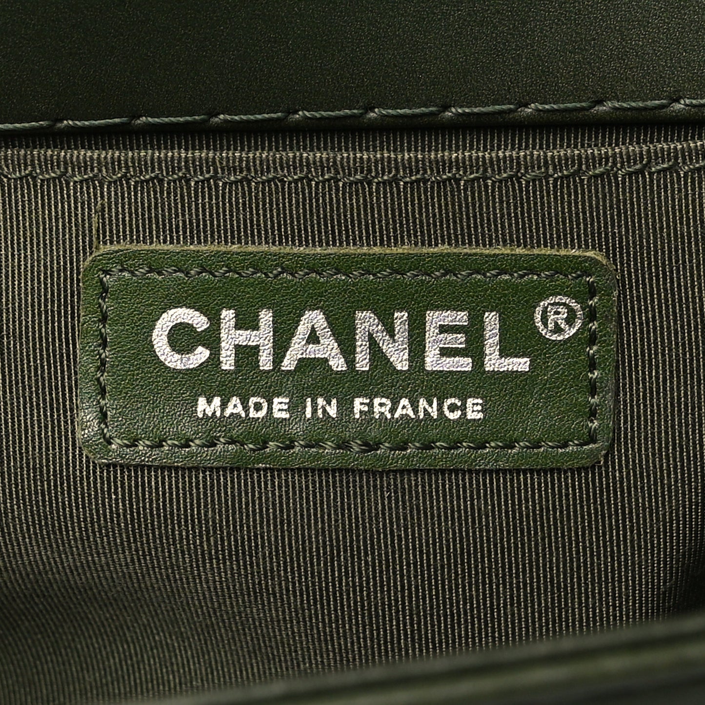 Calfskin Stitched Medium Boy Flap Dark Green