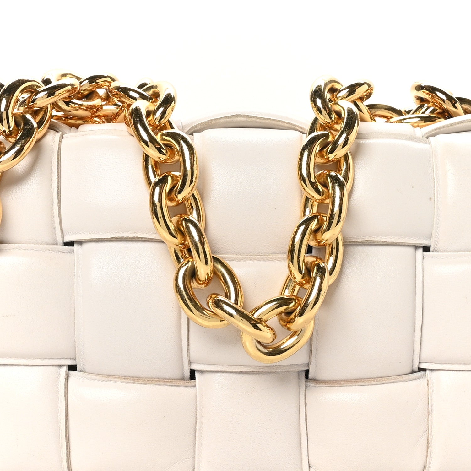 Bottega Veneta Lambskin Maxi Intreccio Padded Chain Cassette Crossbody Bag Chalk 7 of 11