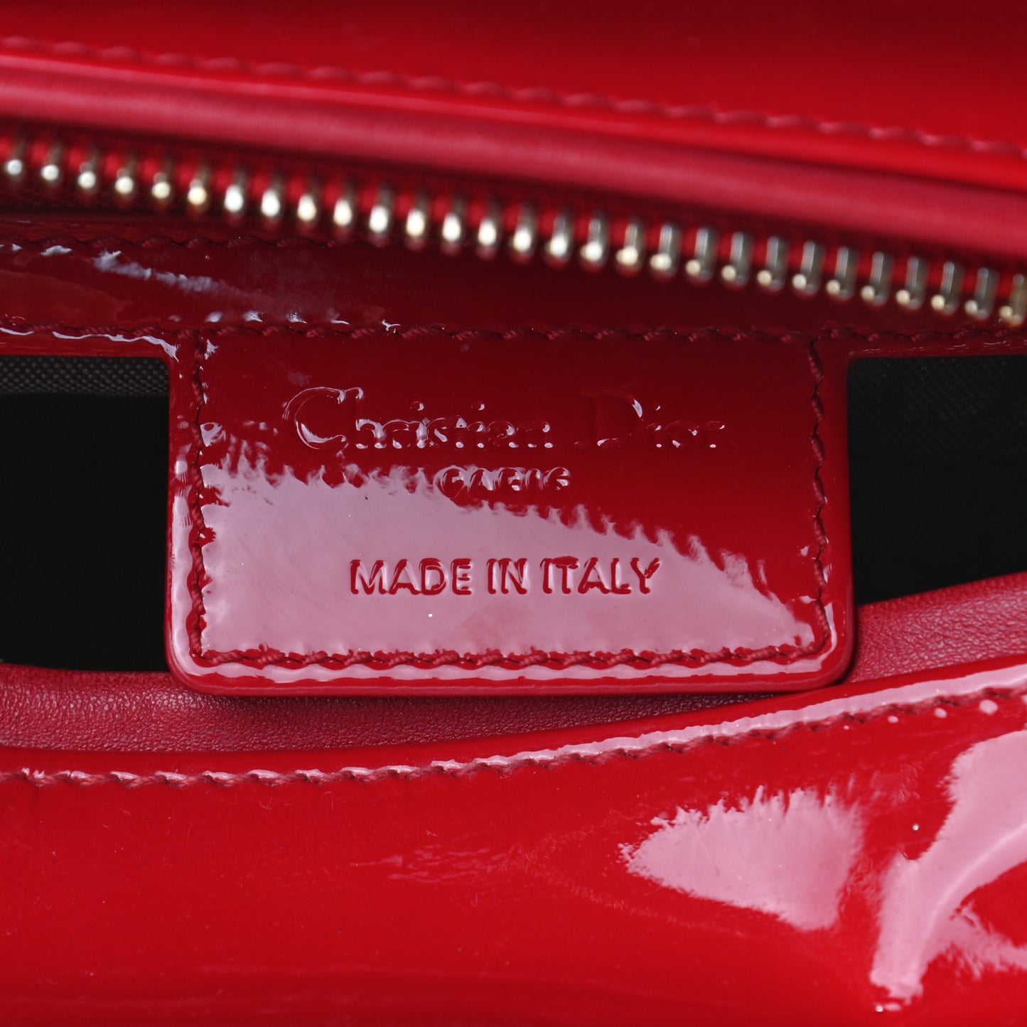 Patent Cannage Medium Lady Dior Red