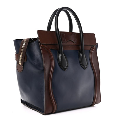 Celine Smooth Calfskin Mini Tri-Color Luggage Navy 3 of 9