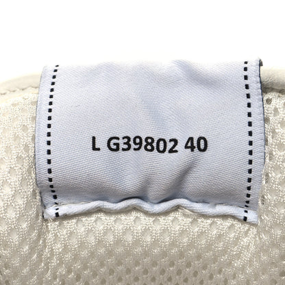 Chanel Suede Fabric Calfskin Womens CC Sneakers 40 Pink Grey White 6 of 8